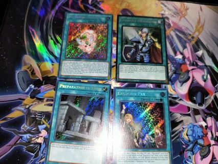 4 Mint condition Secret Rare Holo Yugioh Spell Cards