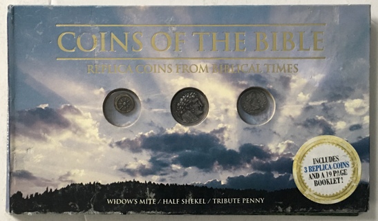 Coins of the Bible - 3 Replica Collectible Coins From Biblical Times and 19 Page Booklet