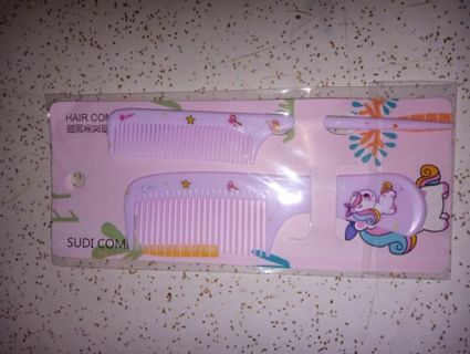 Little brand new little girl comb set pink