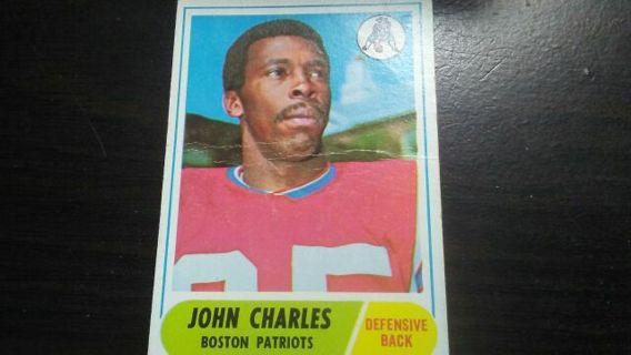 1968 TOPPS JOHN CHARLES BOSTON PATRIOTS FOOTBALL CARD# 202