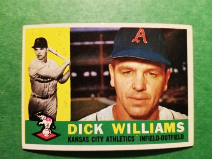   1960 - TOPPS EXMT - NRMT BASEBALL - CARD NO. 188 - DICK WILLIAMS - A'S