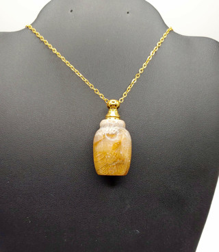 New Beautiful Rare Natural Fossil Stone Unique Bottle Necklace 