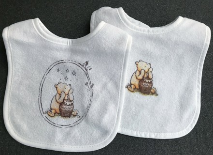 Set of 2 Bibs New Pooh Bear Terrycloth Unisex