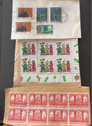 World stamp blocks on paper 