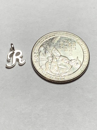 SILVER INITIAL CHARMS~#R2~1 CHARM ONLY~FREE SHIPPING!