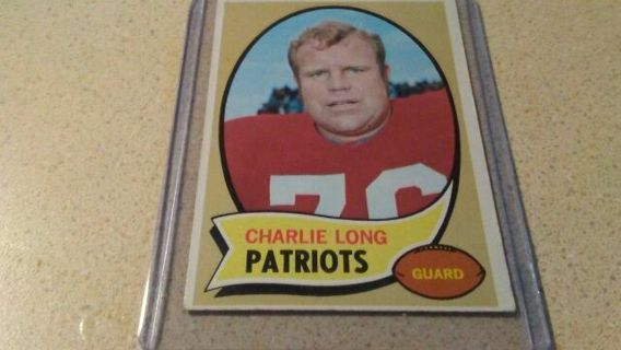 1970 TOPPS CHARLIE LONG PATRIOTS FOOTBALL CARD
