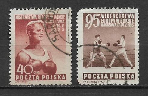 1953 Poland Sc575 & 577 Boxing set of 2 used