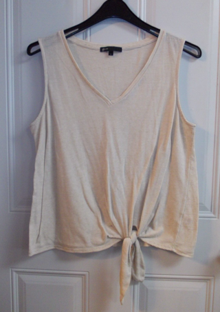 Women's Size L Large Sleeveless V Neck Tie Front Top by Gibson