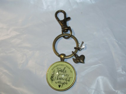 New Boxed Gutsy Keychain Bag Charm Sometimes I Look Up & Smile I Know That Was You