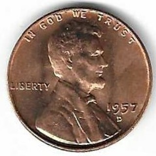 1957-D Lincoln Wheat Penny Uncirculated Red Cent