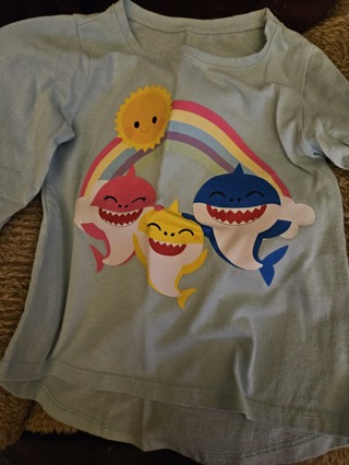 Light blue shark shirt for girls