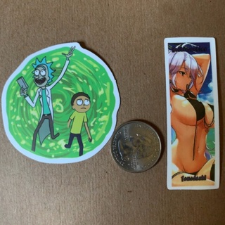 2 New Rick and Morty plus Sexy lady Decal Stickers