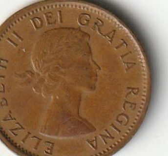 956 Coin Canadian One Cent, 