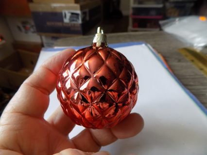 Vintage red diamond texture Christmas ball ornament