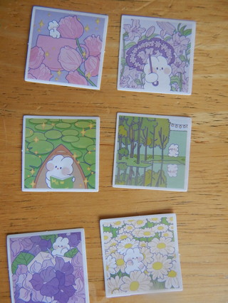 BUNNY STICKERS  ~~  lot of  6