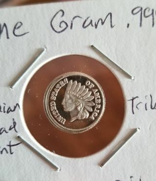 ☆NEW☆ .999 one gram pure fine Silver round collectible ☆Indian Head Cent☆ tribute #2 of 2