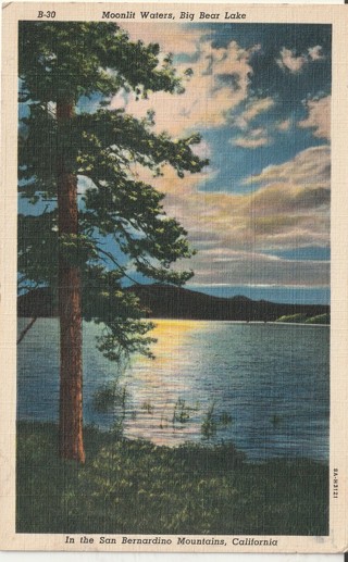 Vintage Used Postcard: f; Linen: Bog Bear Lake, CA