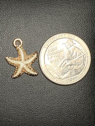 GOLD PLATED ENAMEL CHARM~#16~1 CHARM ONLY~FREE SHIPPING!