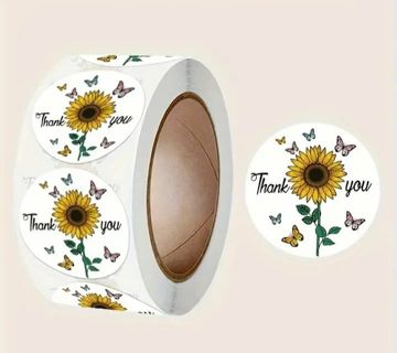 ↗️⭕SPECIAL⭕(32) 1" SUNFLOWER THANK YOU STICKERS!!⭕
