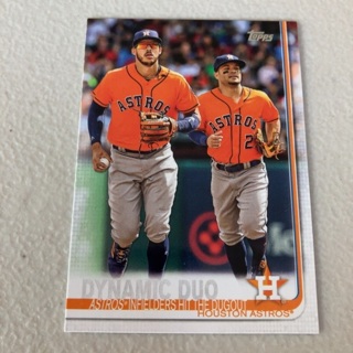 2019 Topps - [Base] #294 - Dynamic Duo (Astros' Infielders Hit the Dugout) 