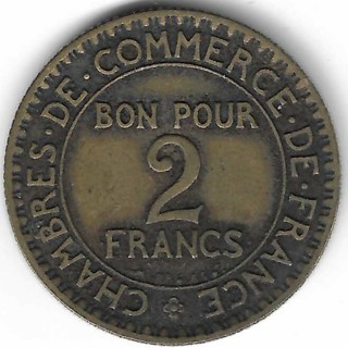 1922 France 2 Francs Coin