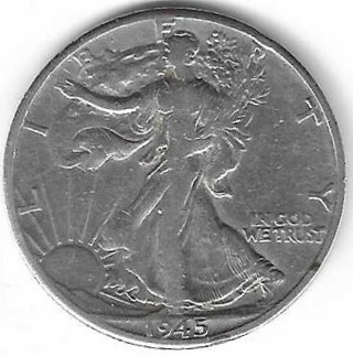 Estate Find 1945-D Walking Liberty Half Dollar 90% Silver U.S. 50 Cent Coin