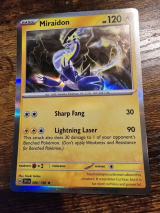 Pokemon Miraidon 080/198 holo rare card