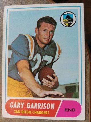 1968 T.C.G. GARY GARRISON SAN DIEGO CHARGERS FOOTBALL CARD# 36