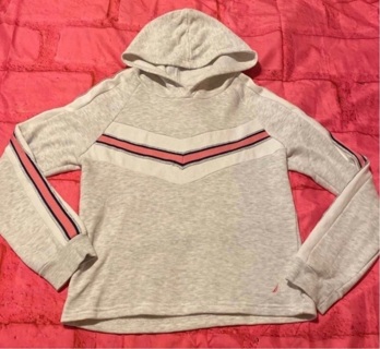 Nautica light grey & Pink Hoodie  Size 12/14