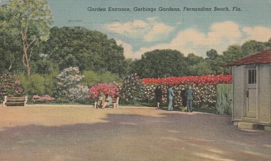 Vintage Used Postcard: t: Gerbings Gardens, Fernandina Beach, FL