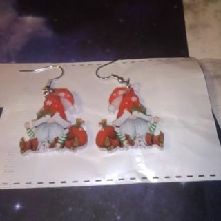 Think Christmas-Acrylic Christmas Gnome Earrings