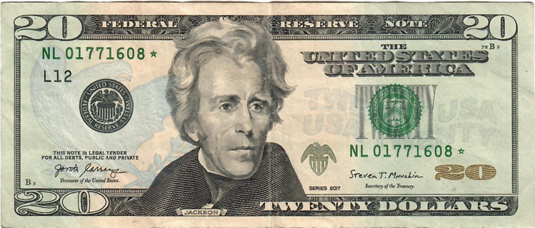 $20 Dollar Bill Star Note Series 2017 NICE! P2