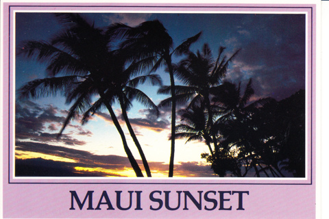 Vintage Postcard Maui Sunset, Hawaii