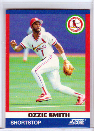 Ozzie Smith, 1991 Score Card #18, St. Louis Cardinals, Hall of amer, (L3