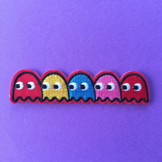 1 Pac Man Ghosts Patch IRON ON Patch Clothing accessories Embroidery Applique Decoration