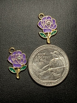 LILAC FLORAL CHARMS~#8~SET OF 2~FREE SHIPPING!