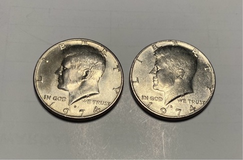 1974 D  Half Dollar 50c Coins!