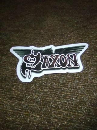 Saxon band sticker laptop computer toolbox hard hat cooler suitcase Xbox PlayStation