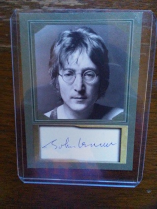 John Lennon autographed  card