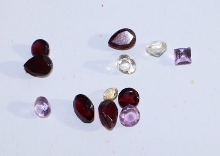 12 small gemstones