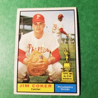 1961 - TOPPS BASEBALL CARD NO. 144 - JIM COKER ROOKIE ALLSTAR - PHILLIES