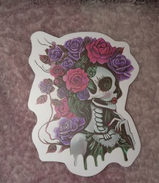 Skull lady sticker 2"