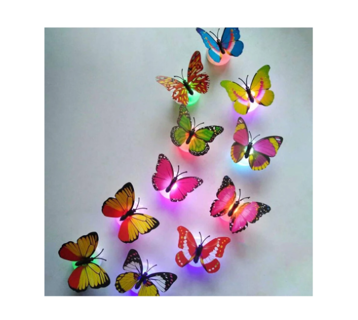 10 PCS Multi-Color Glowing Butterfly Night Light,Random Color