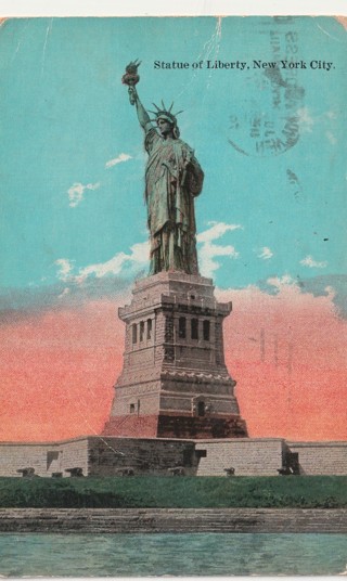 Vintage Used Postcard: (e): 1930 Statue of Liberty, Bedloe's Island, NYC, NY