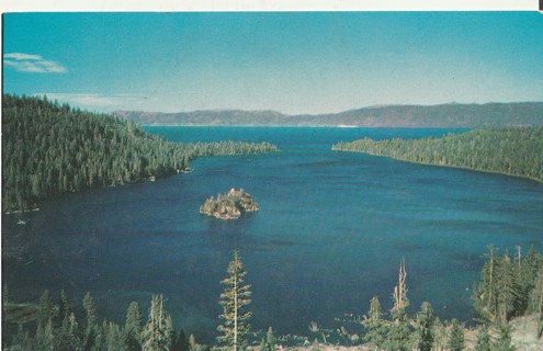 Vintage Unused Postcard: h: Emerald Bay on Lake Tahoe, CA