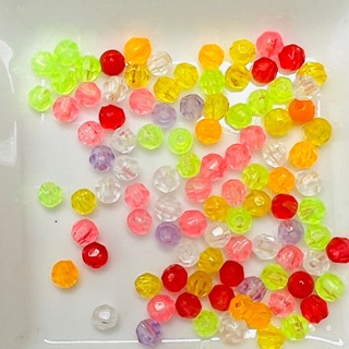 Multicolor 5mm Faceted Round Plastic Beads