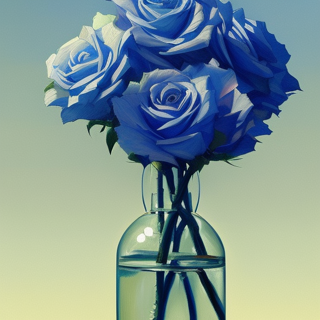Listia Digital Collectible: Blue Roses in Vase