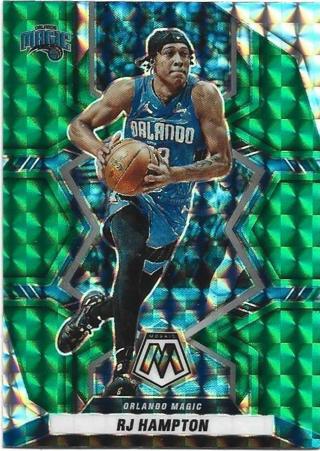 2021-22 MOSAIC RJ HAMPTON GREEN PRIZM REFRACTOR CARD