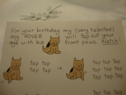 Funny Vintage Birthday Card with a dog on it ~ Free Shipping