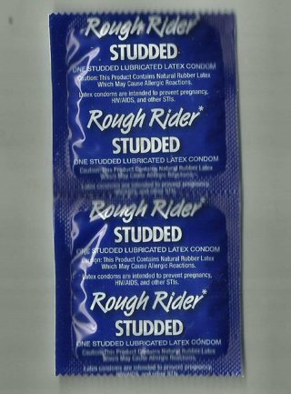  2 STUDDED ROUGH RIDER CONDOMS